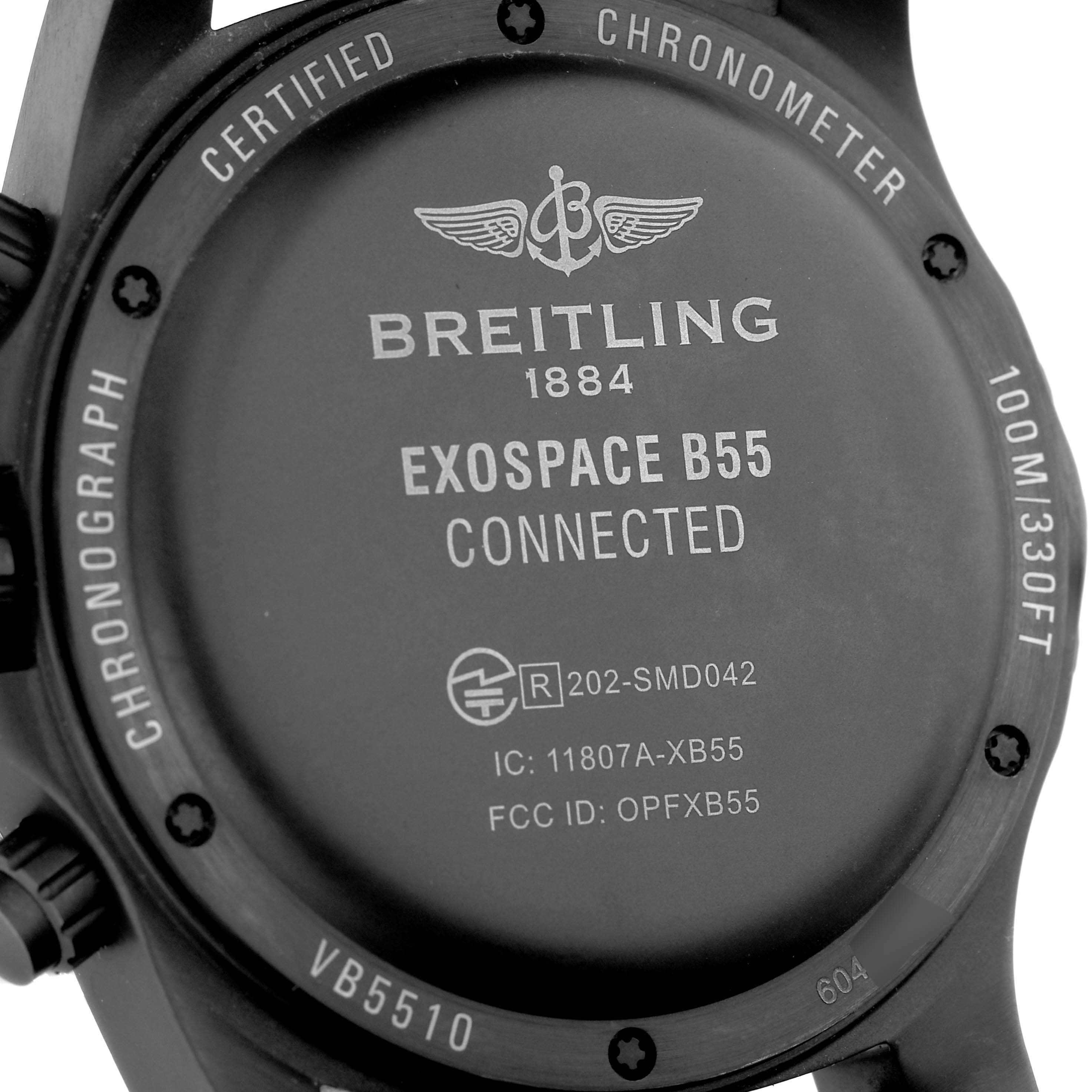The image shows the back of the Breitling Professional Series VB5510 Men's Titanium Black Dial VB5510 Men's Titanium Black Dial Exospace B55 watch.