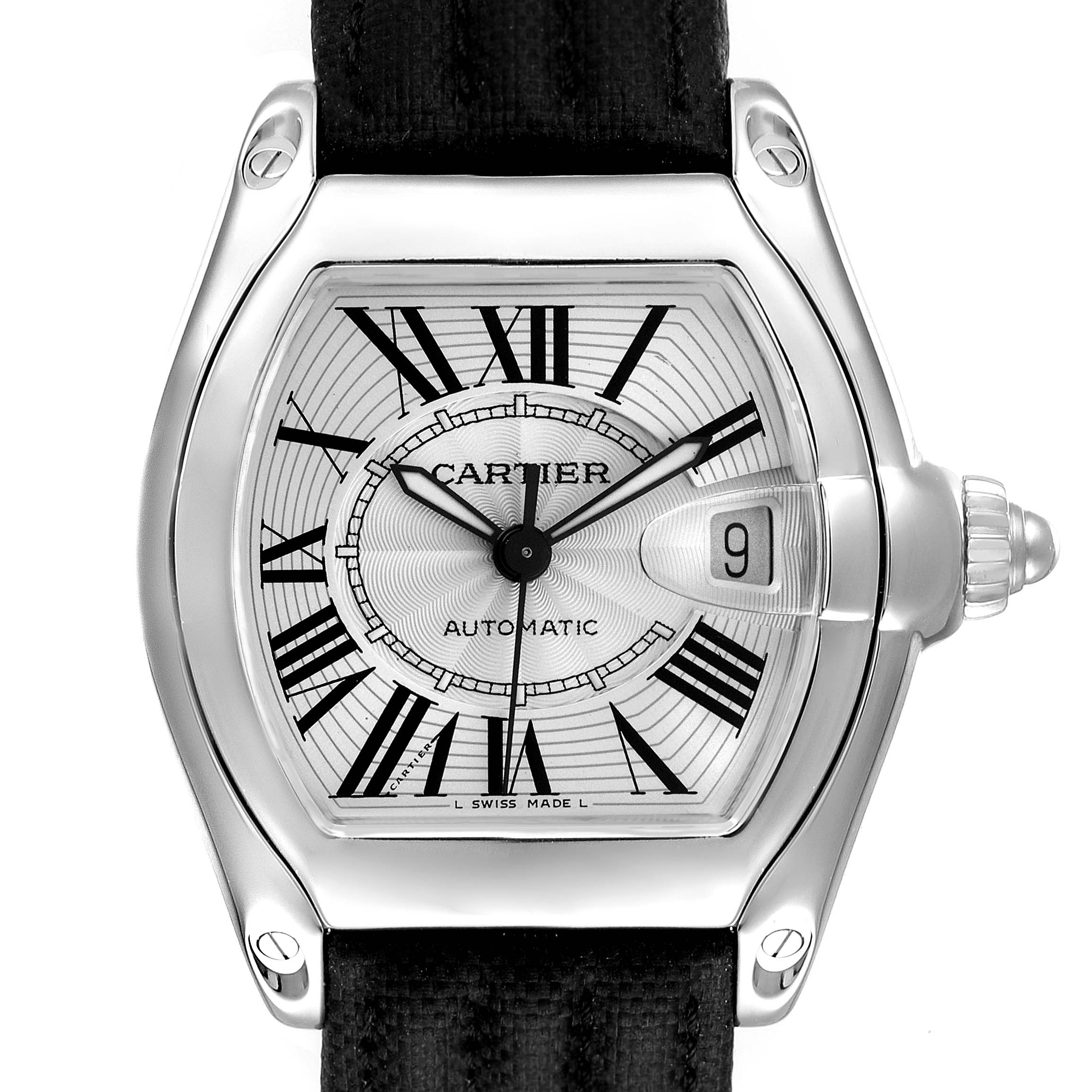 Cartier Roadster Silver Dial Large Steel Mens Watch W62025V3 ...