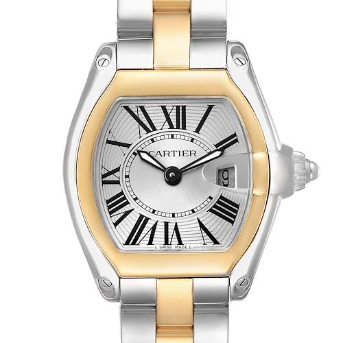 Photo of Cartier Roadster Steel Yellow Gold Silver Dial Ladies Watch W62026Y4