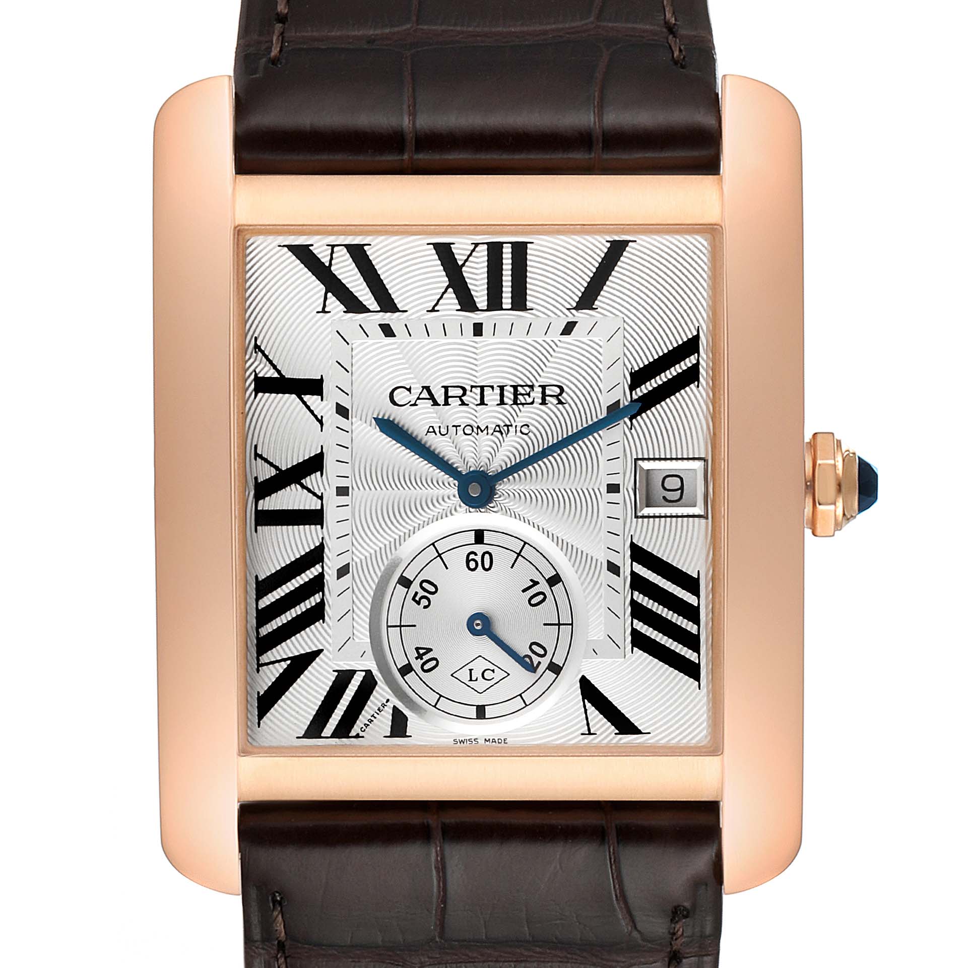 Cartier Tank MC Rose Gold Silver Dial Mens Watch W5330001 Box Papers ...