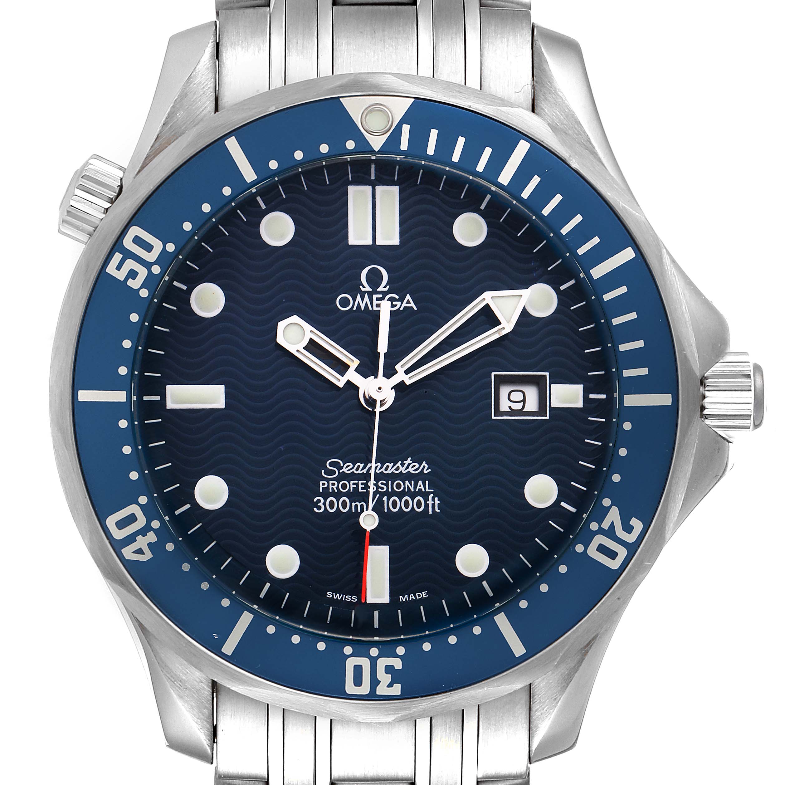 Omega Seamaster 41mm James Bond Blue Dial Steel Watch 2541.80.00 ...
