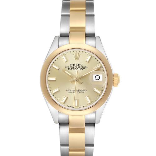 Photo of Rolex Datejust 28 Steel Yellow Gold Champagne Dial Ladies Watch 279163