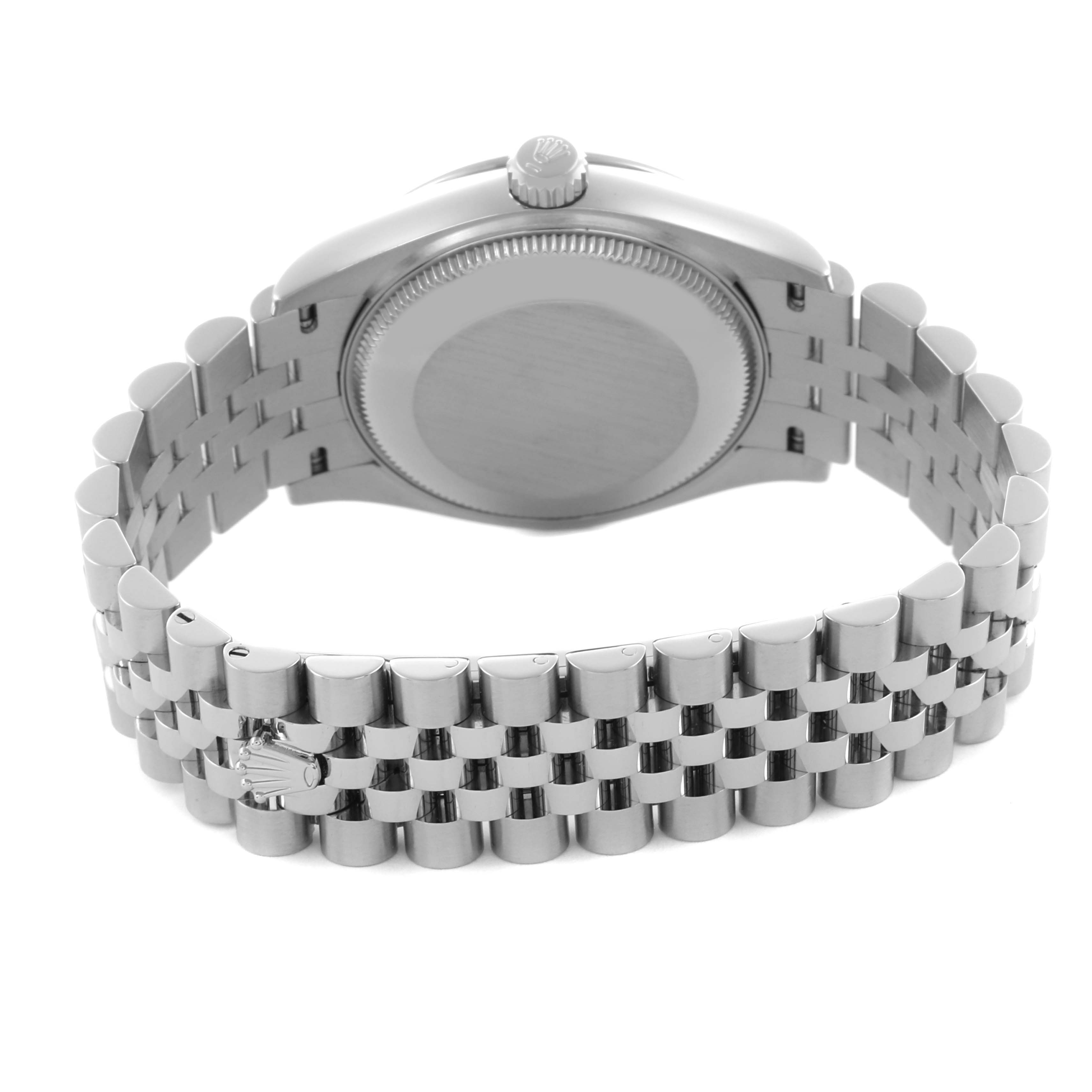 The image shows the back view of a Rolex Mid-Size 278274 Women's Stainless Steel Silver Dial 278274 Women's Stainless Steel Silver Dial watch, featuring its bracelet and case back.