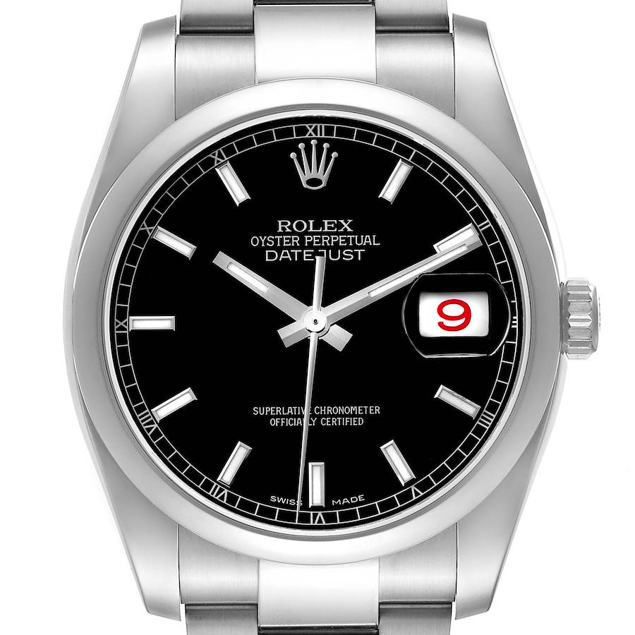 The Rolex Datejust watch is shown from the front, displaying the face, bezel, and part of the bracelet.