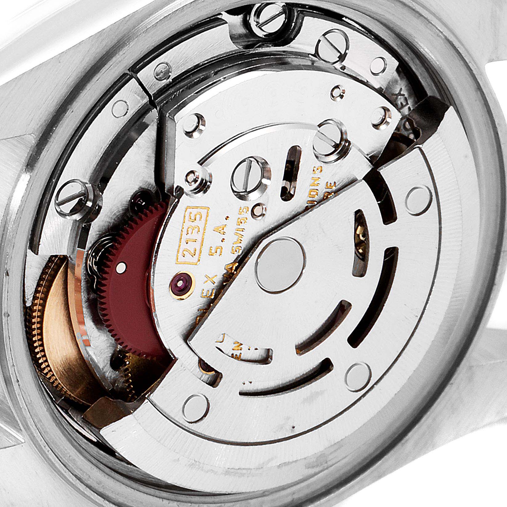 This image shows the internal mechanism and movement of the Rolex Datejust 69173 Women's Steel and Gold (two tone) White Dial 69173 Women's Steel and Gold (two tone) White Dial watch, viewed from the back.