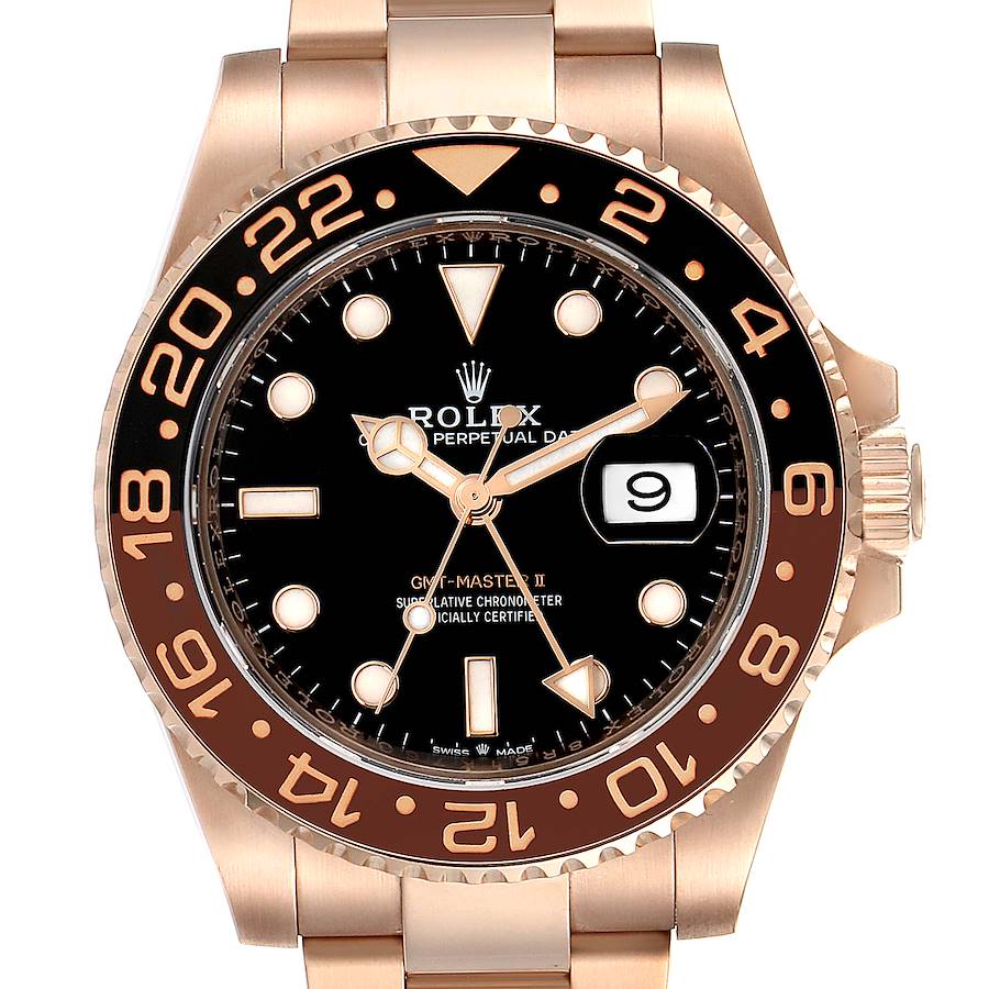 Rolex GMT Master II Everose Gold Mens Watch 126715 Box Card SwissWatchExpo