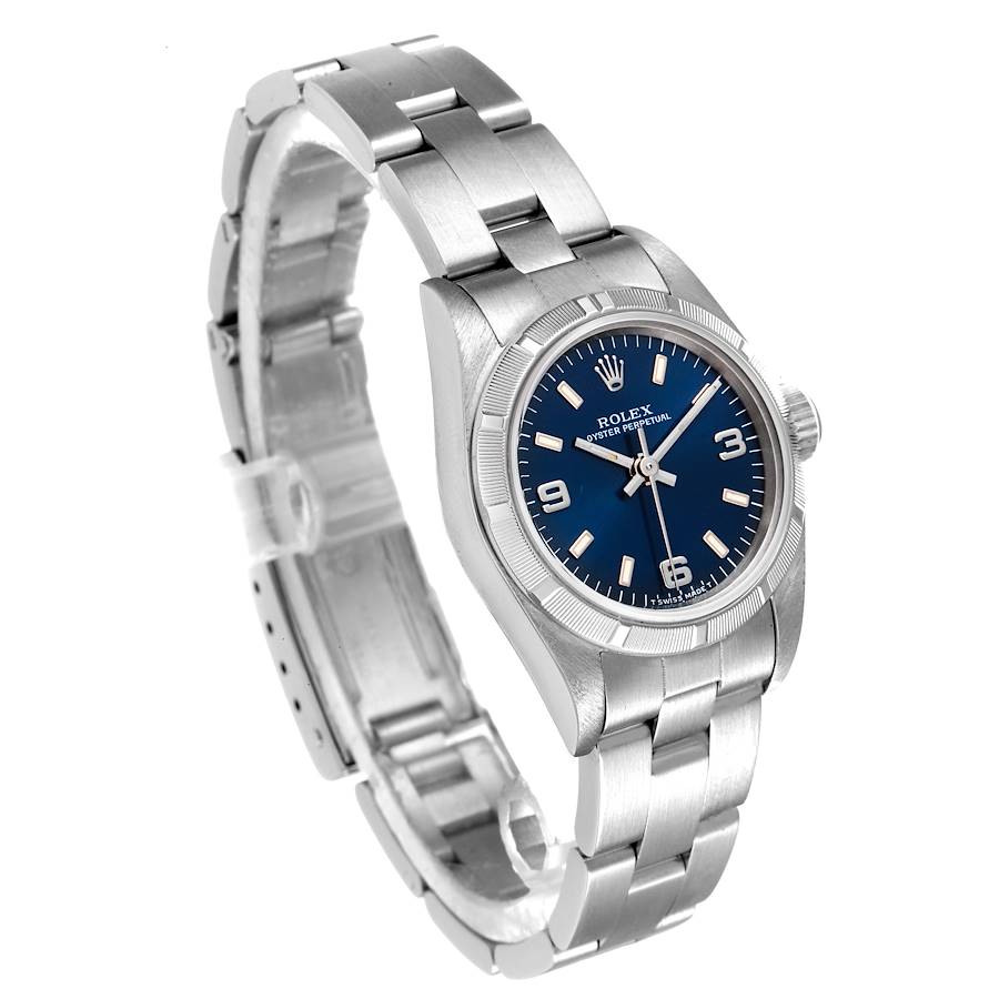 Rolex Oyster Perpetual Blue Dial Oyster Bracelet Ladies Watch