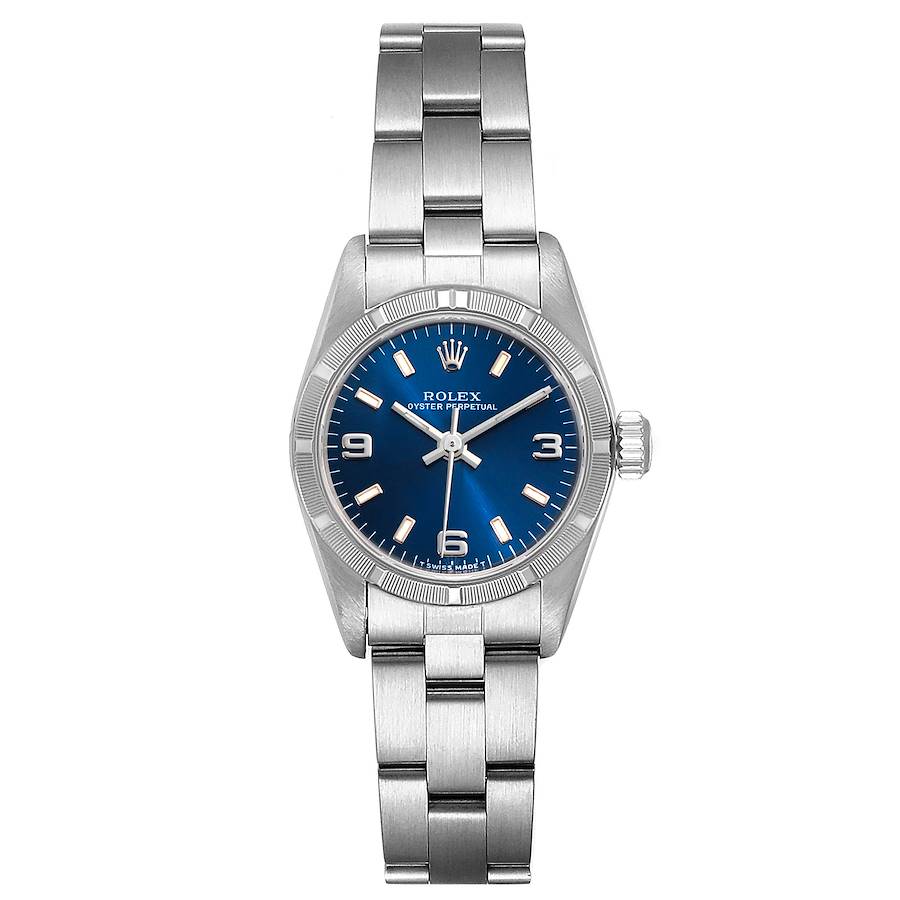 Rolex Oyster Perpetual Blue Dial Oyster Bracelet Ladies Watch