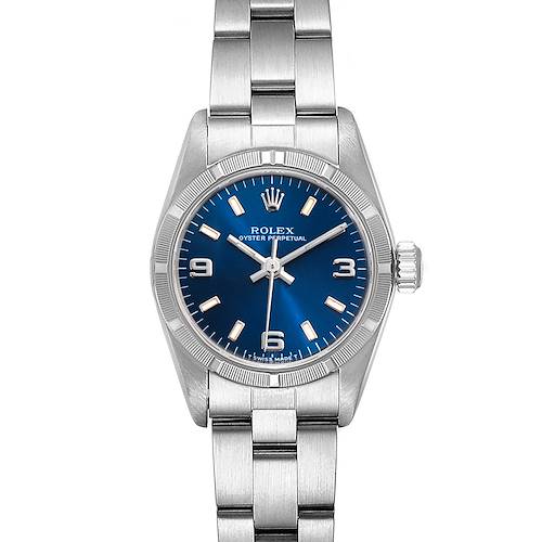 Photo of Rolex Oyster Perpetual Blue Dial Oyster Bracelet Ladies Watch 67230