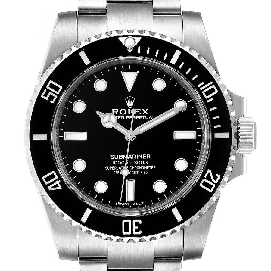 Rolex Submariner 40mm Ceramic Bezel Steel Watch 114060 Box Card SwissWatchExpo