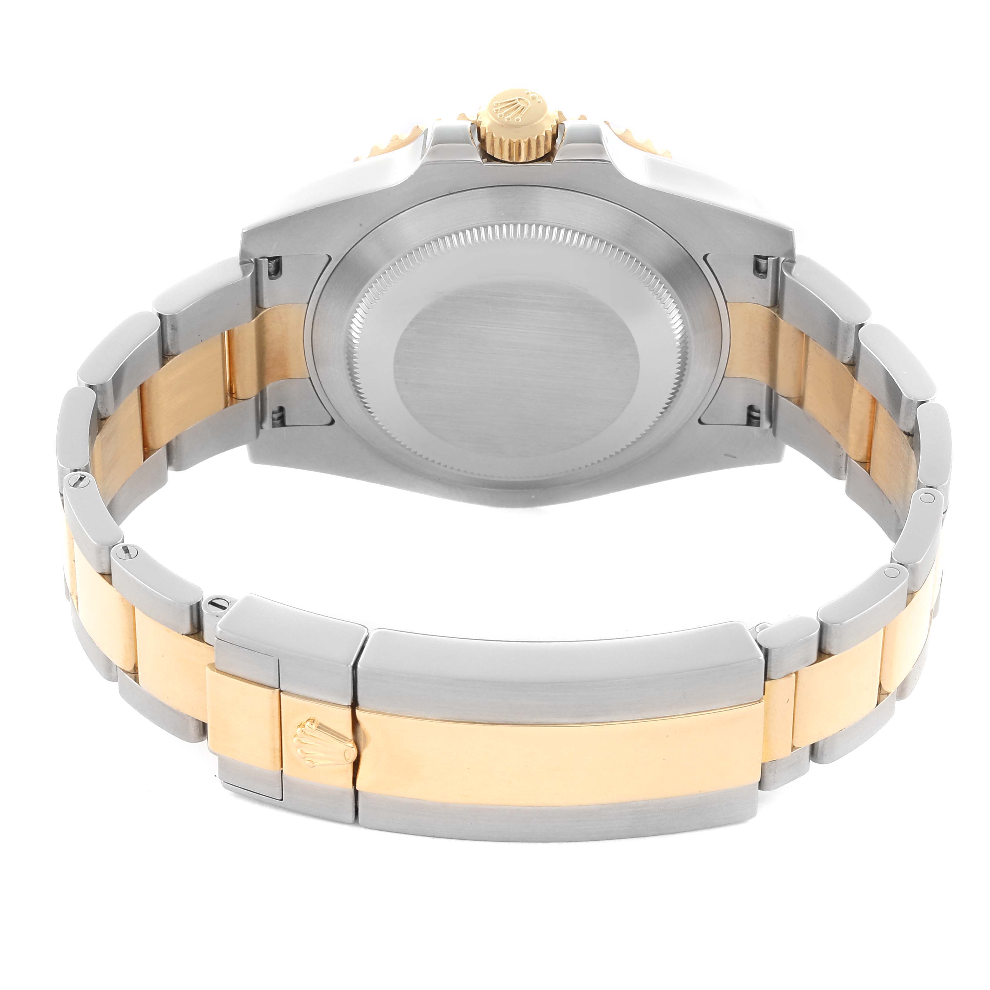 The image shows the back case and bracelet of a Rolex Submariner 116613LN Men's Steel and Gold (two tone) Black Dial 116613LN Men's Steel and Gold (two tone) Black Dial from a rear angle.