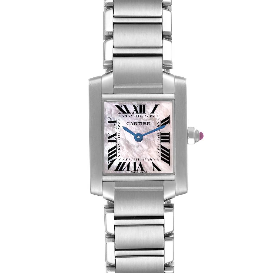 Cartier Tank Francaise Mother Of Pearl Steel Ladies Watch W51028Q3 SwissWatchExpo