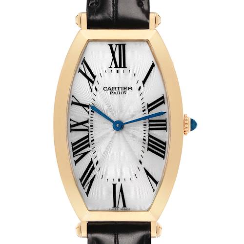 Photo of Cartier Tonneau CPCP Yellow Gold Silver Dial Mens Watch W1527651 Box Papers