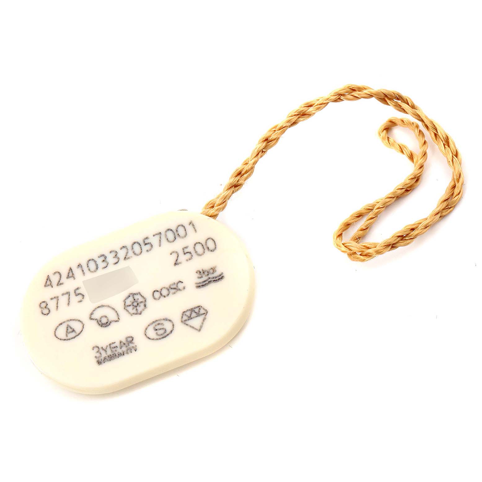 This image shows the tag for an Omega 424.10.33.20.57.001 Women's Stainless Steel Mother of Pearl Dial 424.10.33.20.57.001 Women's Stainless Steel Mother of Pearl Dial DeVille Prestige MOP Diamond Ladies Watch model 424.10.33.20.57.001.