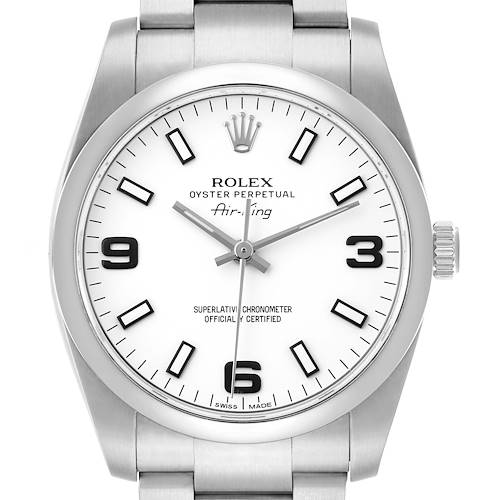 Photo of Rolex Air King 34mm White Dial Steel Mens Watch 114200 Card