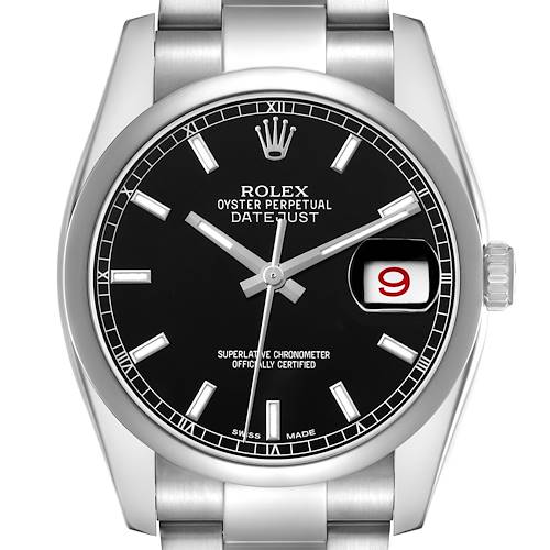 Photo of Rolex Datejust Black Dial Steel Automatic Mens Watch 116200