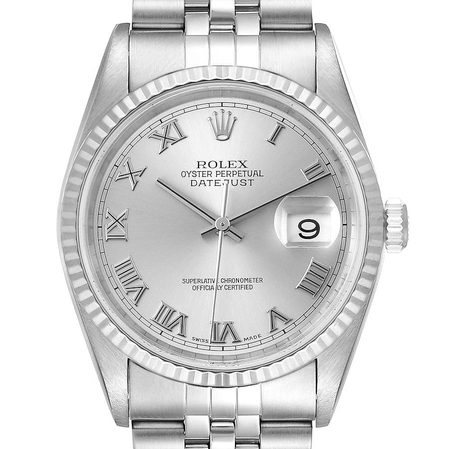 Rolex Datejust Steel White Gold Jubilee Bracelet Mens Watch 16234 SwissWatchExpo