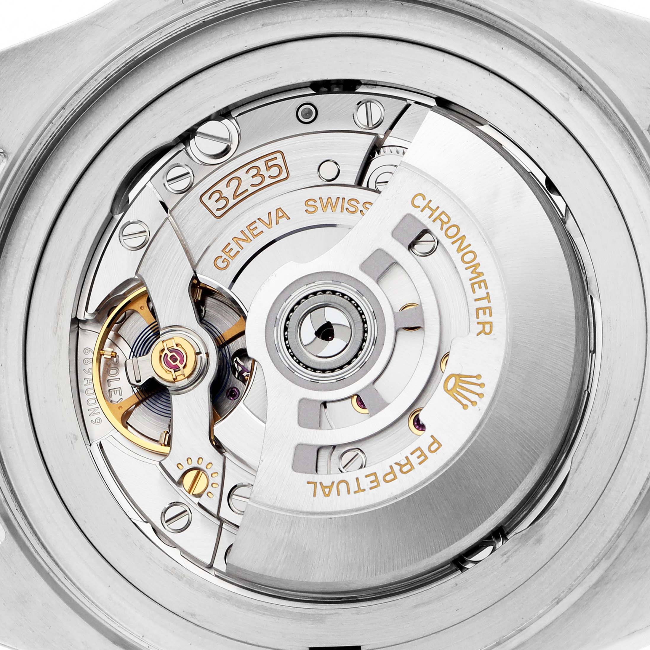 The image shows the movement and rotor of a Rolex Sea-Dweller 136660 Men's Stainless Steel Black Dial, viewed from the back.