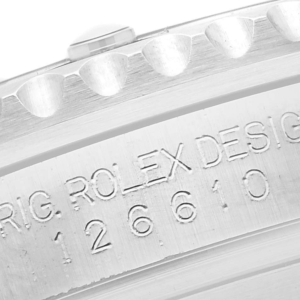 The image shows the engraving on the side of a Rolex Submariner 126610LN Men's Stainless Steel Black Dial 126610LN Men's Stainless Steel Black Dial bezel with part of the reference number.