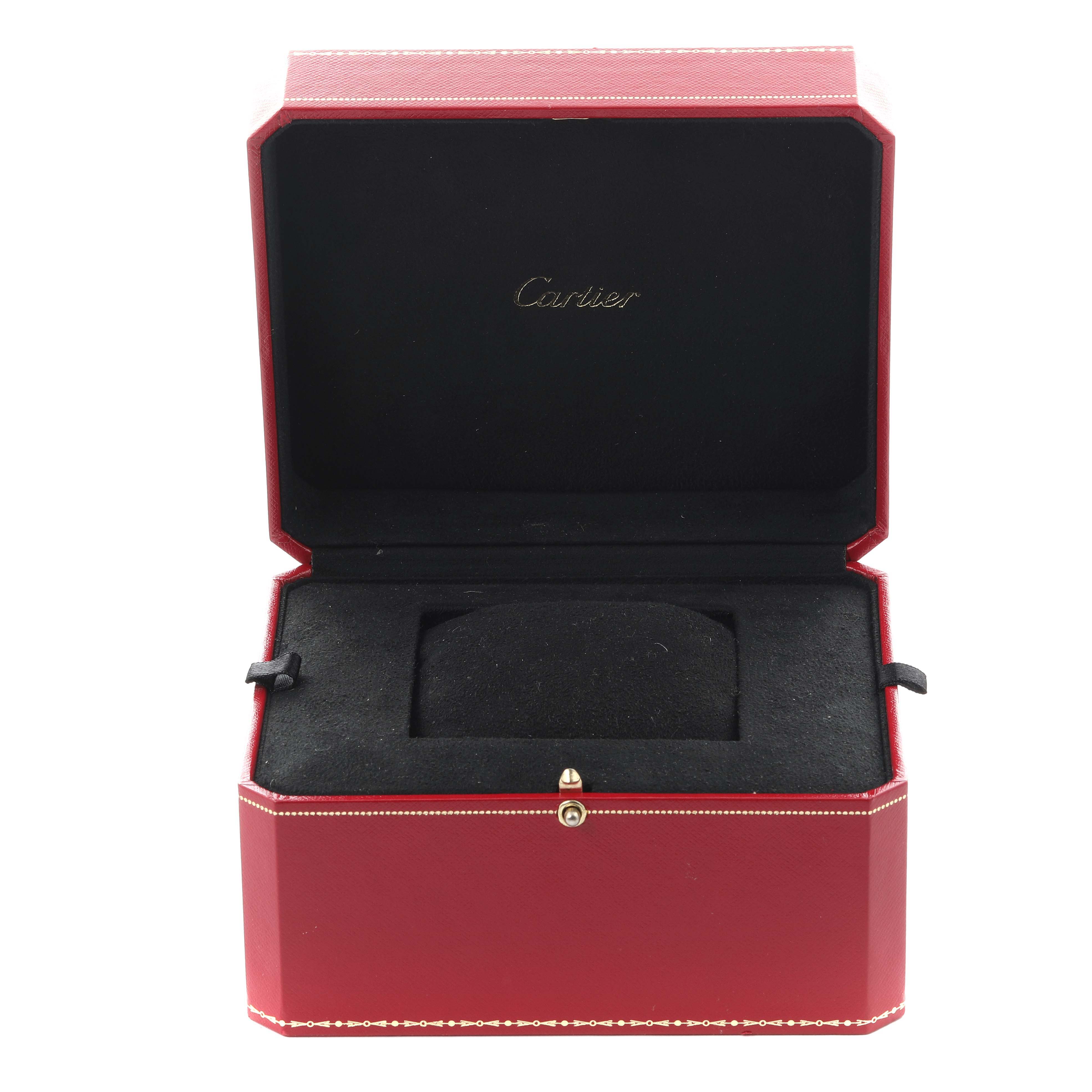 The image shows an open Cartier Panthère watch box without the watch inside.