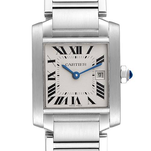 Photo of Cartier Tank Francaise Midsize 25mm Silver Dial Watch W51011Q3 Box Papers