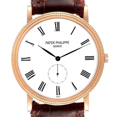 Photo of Patek Philippe Calatrava Rose Gold White Dial Mens Watch 5119