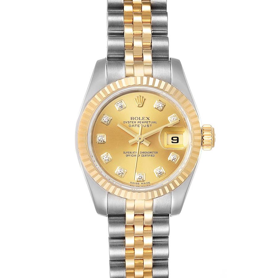 Rolex Datejust 26 Steel Yellow Gold Diamond Ladies Watch 179173 Box SwissWatchExpo