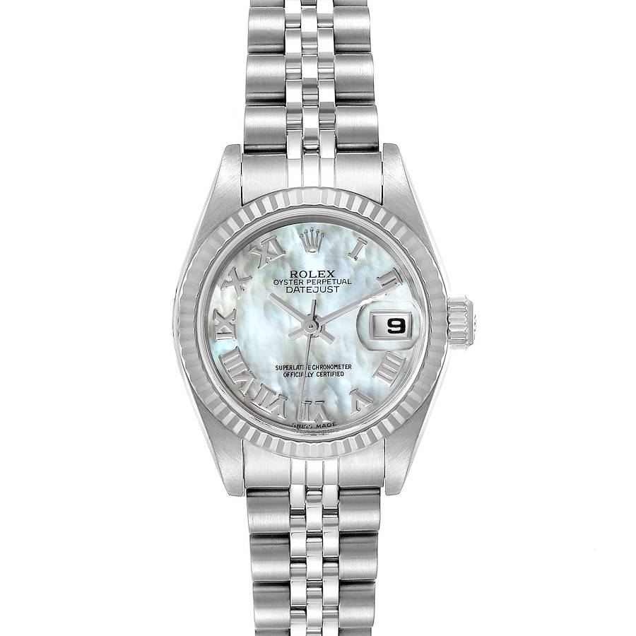 Rolex Datejust Steel White Gold Mother of Pearl Dial Watch 79174 Papers SwissWatchExpo