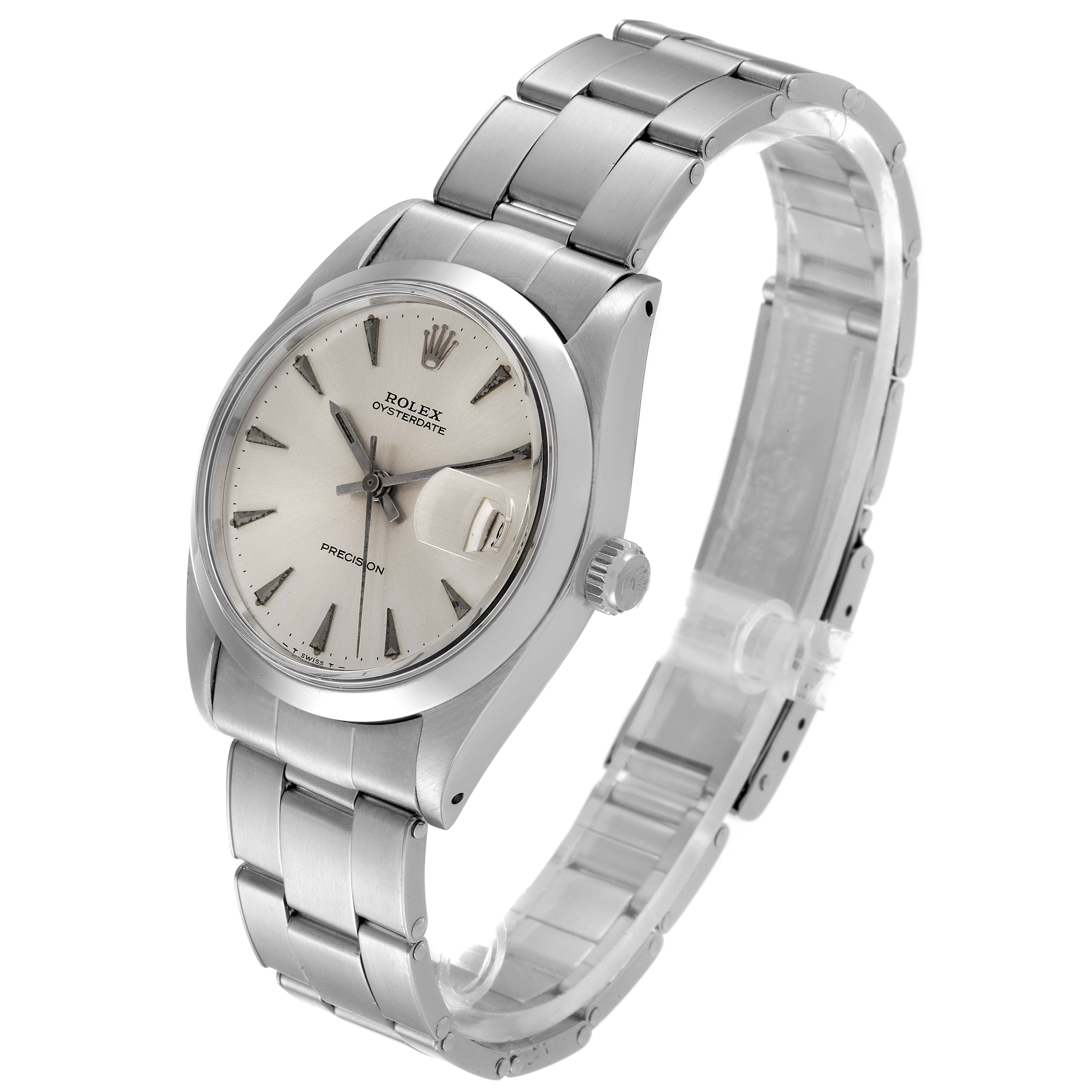 The Rolex Vintage Collection 6694 Men's Stainless Steel Silver Dial 6694 Men's Stainless Steel Silver Dial model is shown at a 3/4 angle, highlighting the face, crown, and bracelet.