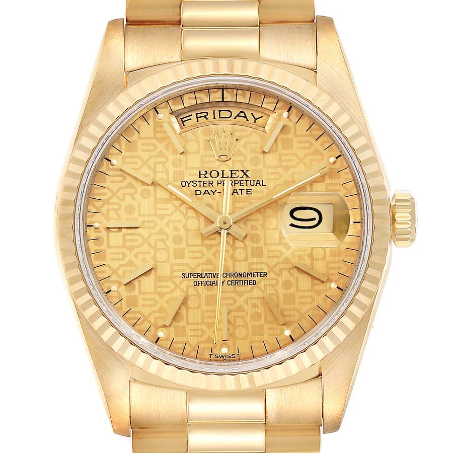 Rolex President Day-Date 36mm Yellow Gold Mens Watch 18238 Box Papers SwissWatchExpo