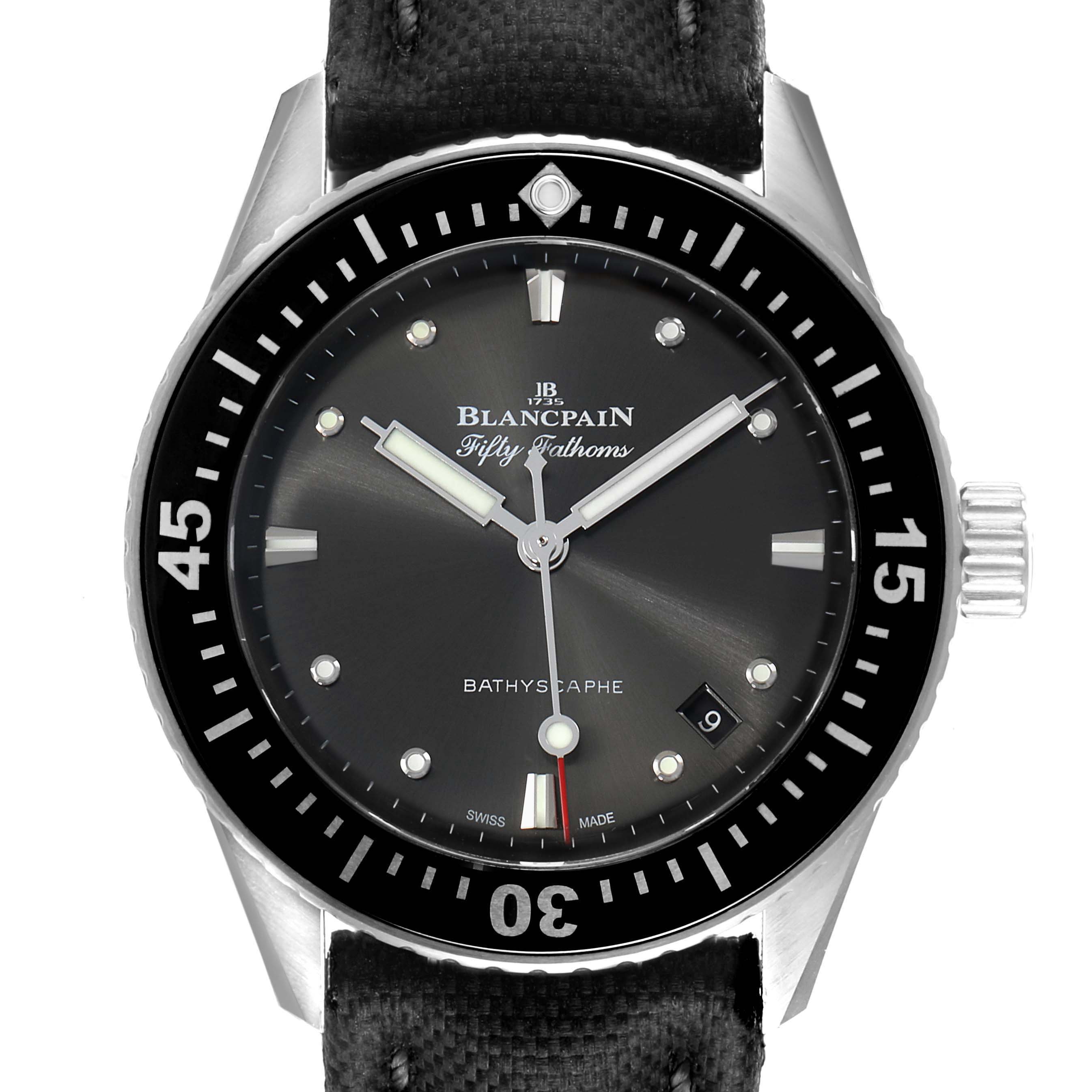 Blancpain Fifty Fathoms Bathyscaphe Steel Grey Dial Mens Watch