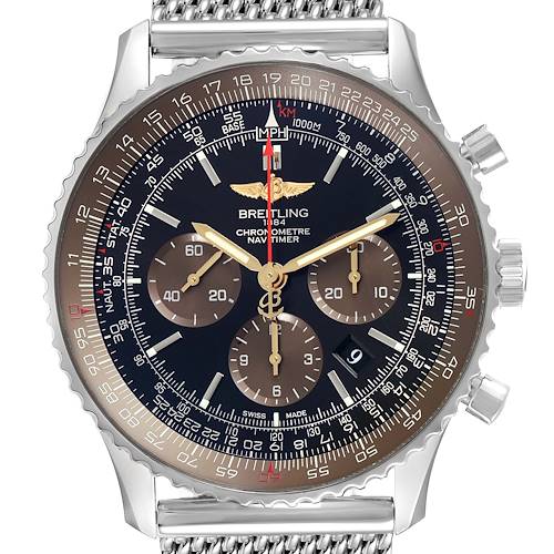 Photo of Breitling Navitimer 01 Black Brown Dial LE Mens Watch AB0127 Box Papers