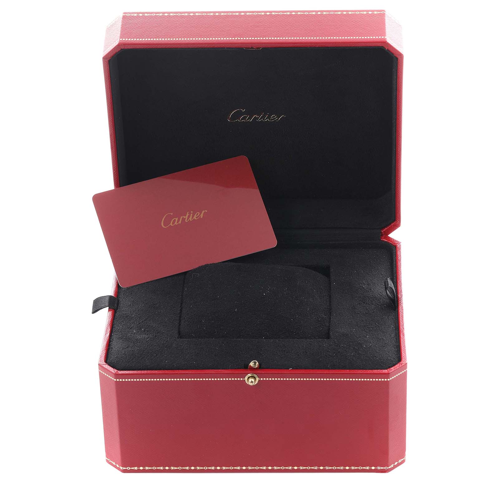 The image shows the open box and certificate for a Cartier Ballon Bleu WE902081 Women's Steel and Gold (two tone) Silver Dial WE902081 Women's Steel and Gold (two tone) Silver Dial watch.