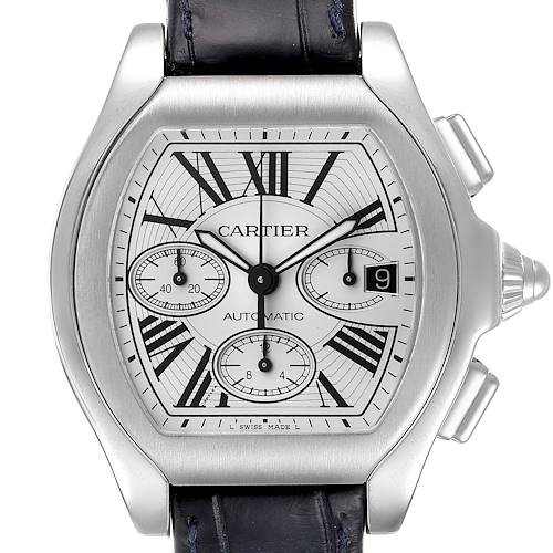 Photo of Cartier Roadster XL Silver Dial Chronograph Mens Watch W6206019