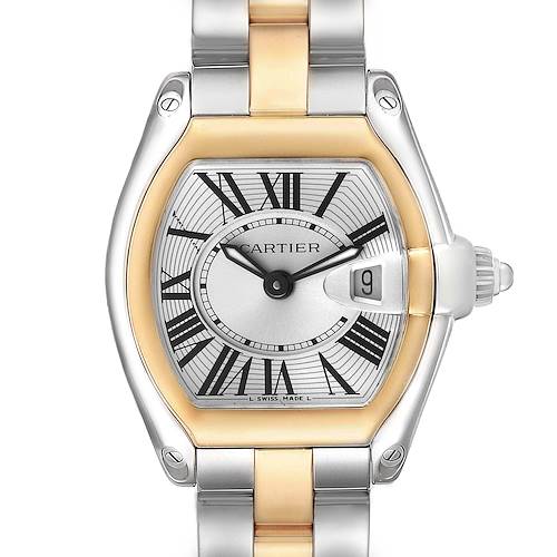 Photo of Cartier Roadster Steel Yellow Gold Silver Dial Ladies Watch W62026Y4