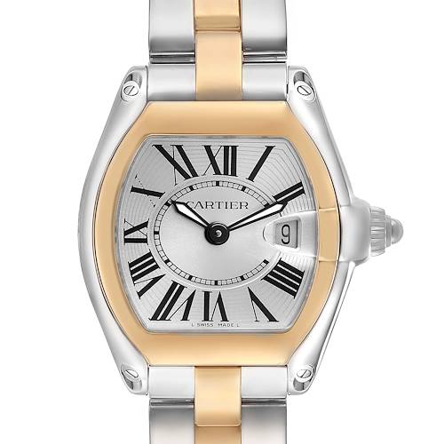 Photo of Cartier Roadster Steel Yellow Gold Silver Dial Ladies Watch W62026Y4