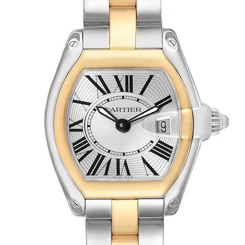 Photo of Cartier Roadster Steel Yellow Gold Silver Dial Ladies Watch W62026Y4