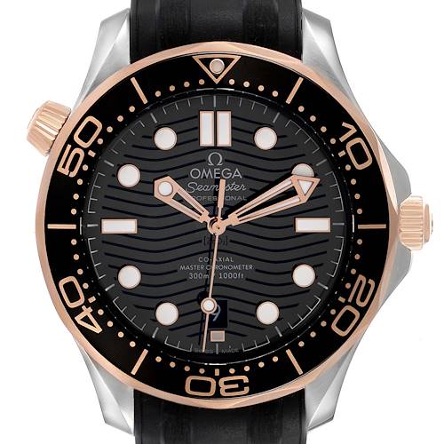 Photo of Omega Seamaster Steel Rose Gold Mens Watch 210.22.42.20.01.002 Box Card