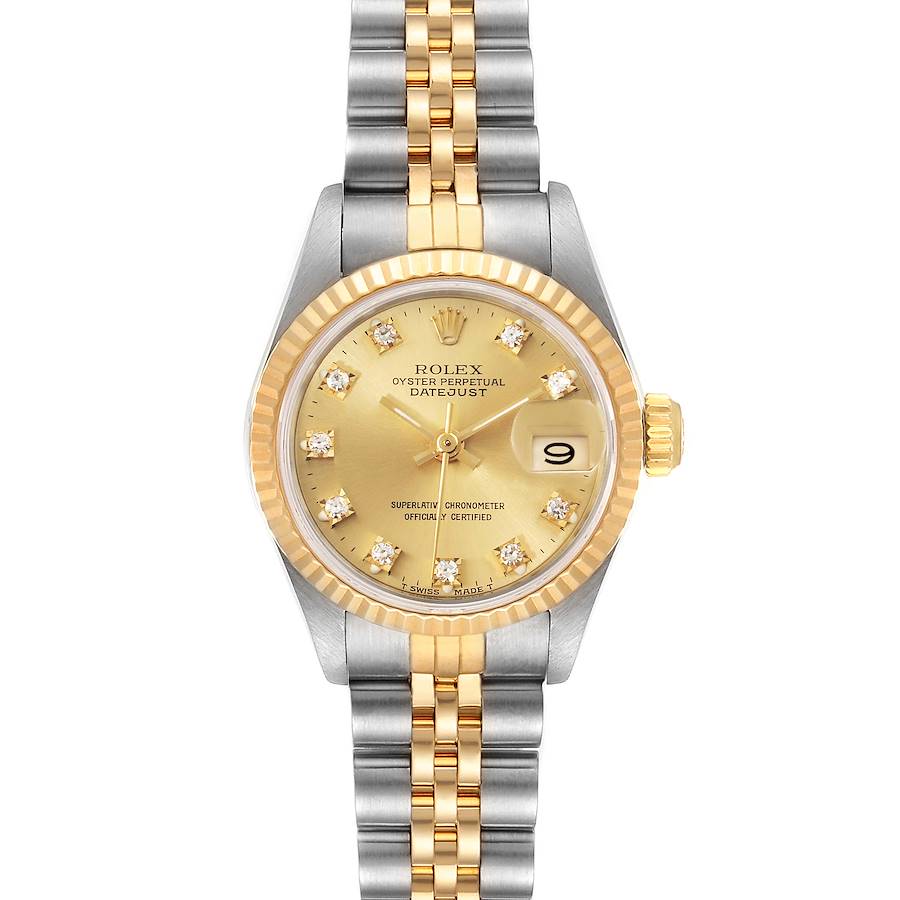 Rolex Datejust 26mm Steel Yellow Gold Diamond Ladies Watch 69173 Box SwissWatchExpo