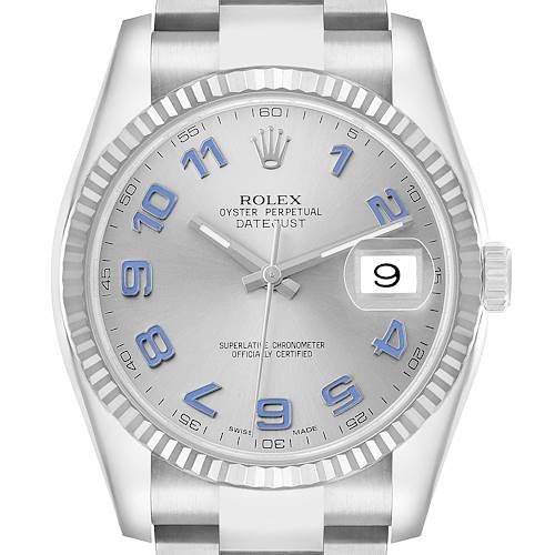 Photo of Rolex Datejust II 41 Steel White Gold Blue Numerals Mens Watch 116334