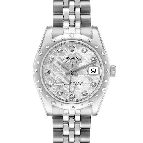 Photo of Rolex Datejust Midsize 31 Steel Meteorite Diamond Ladies Watch 178344 Box Card