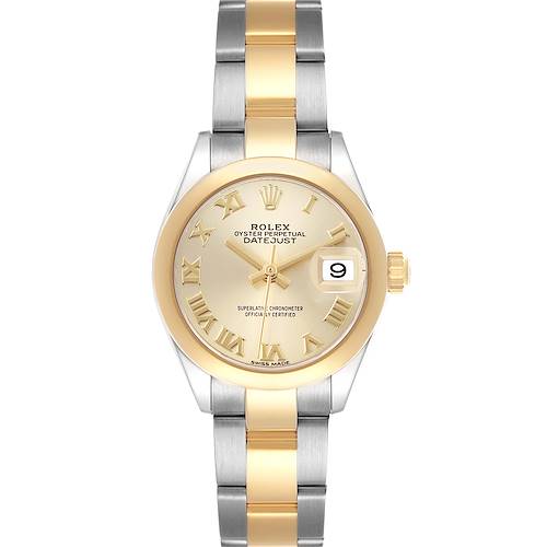 Photo of Rolex Datejust Steel Yellow Gold Champagne Roman Dial Ladies Watch 279163