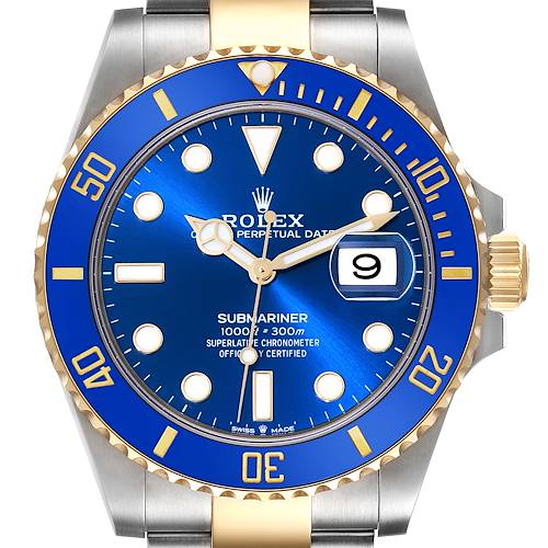 Photo of Rolex Submariner 41 Steel Yellow Gold Blue Dial Mens Watch 126613 Box Card