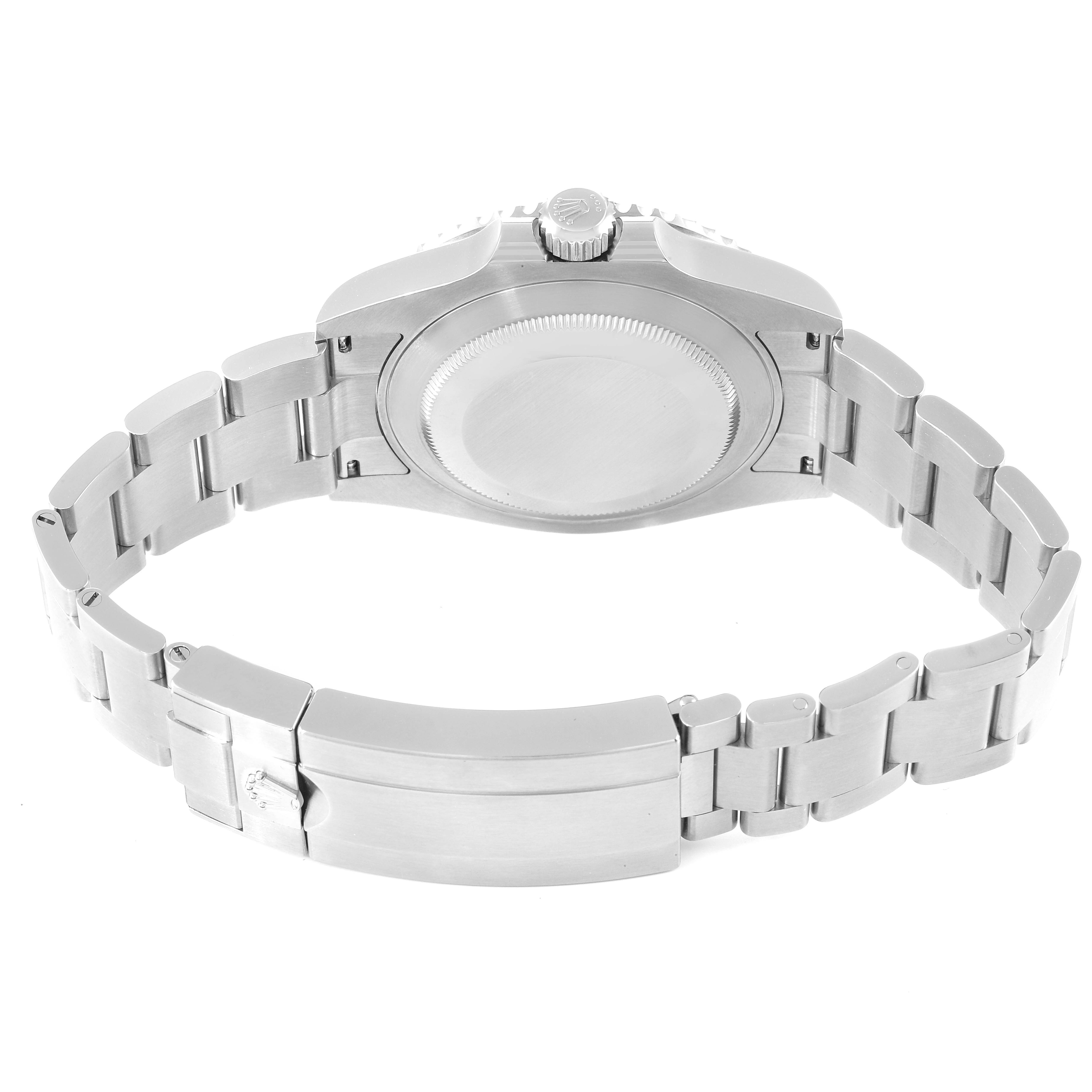 This image shows the case back and bracelet of the Rolex Submariner 126610 Men
s Stainless Steel Black Dial 126610 Men
s Stainless Steel Black Dial watch from a rear angle.