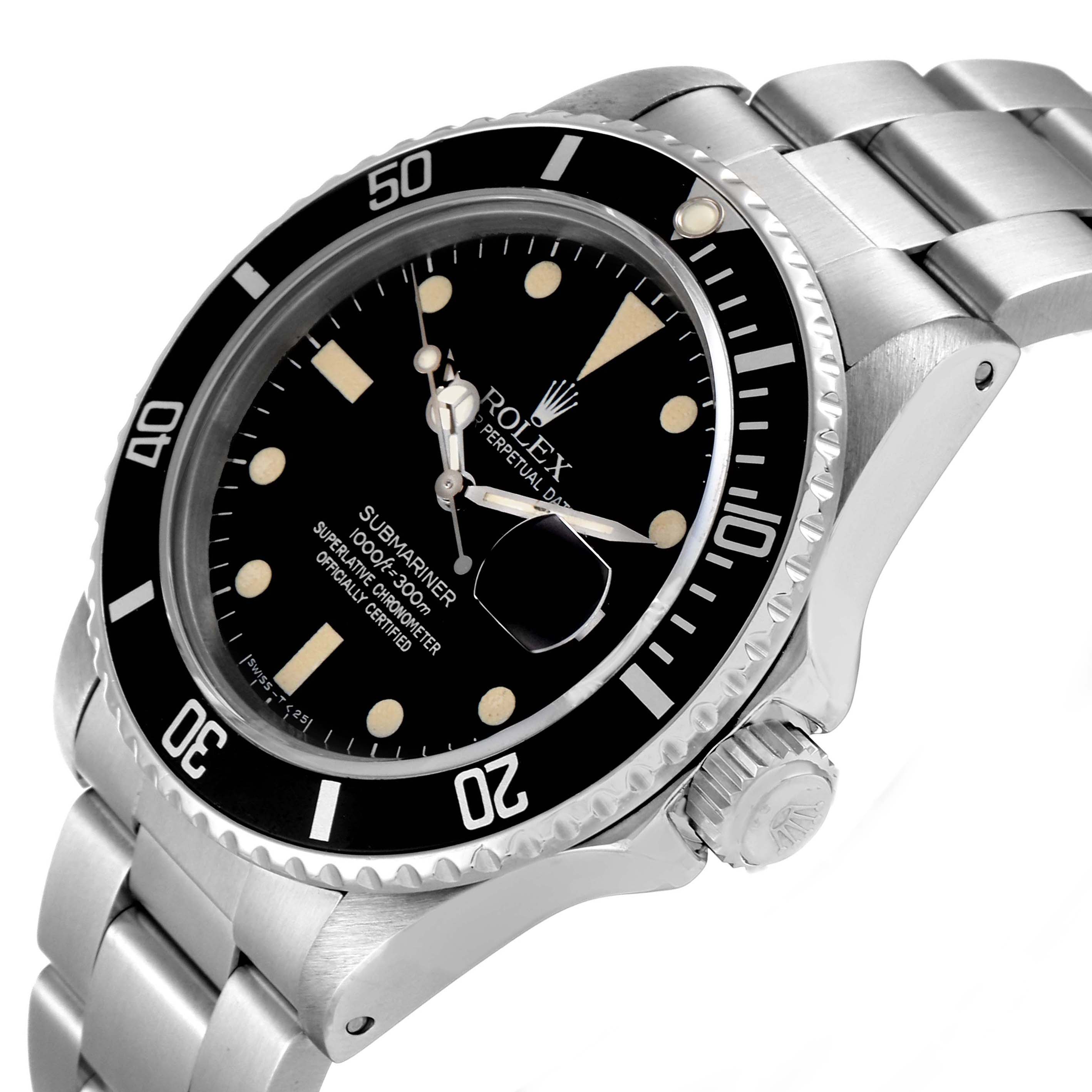 The image shows a close-up angled view of the Rolex Submariner Vintage Collection, highlighting the dial, bezel, and crown.