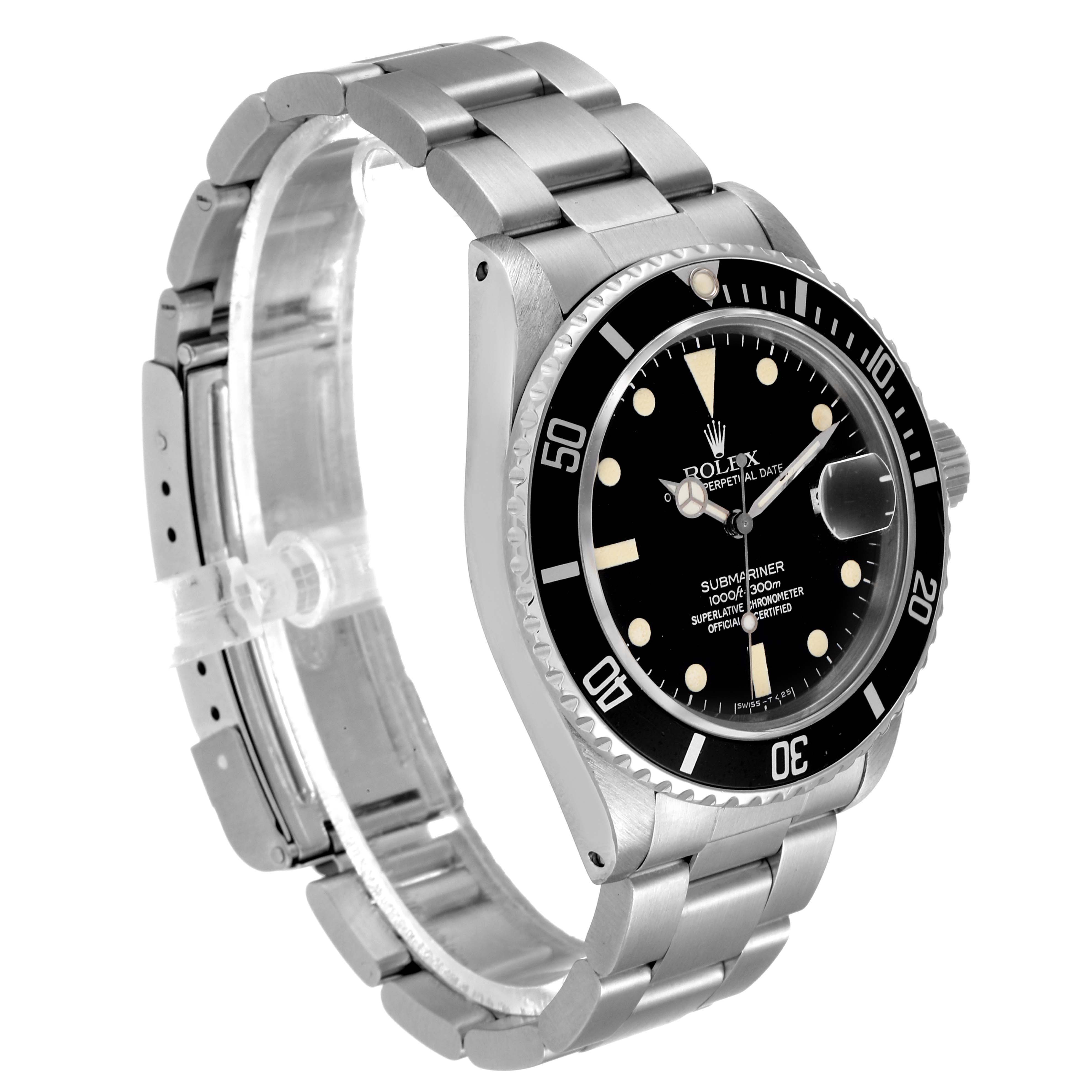 The Rolex Vintage Collection 16800 Men's Stainless Steel Black Dial 16800 Men's Stainless Steel Black Dial watch is shown at a three-quarter angle, highlighting the face, bezel, and part of the bracelet.
