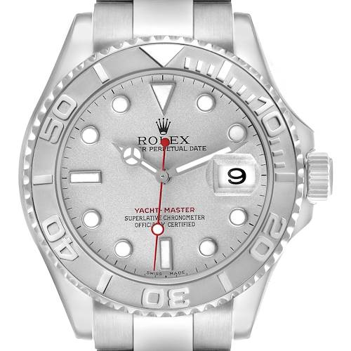 Photo of Rolex Yachtmaster Steel Platinum Dial Bezel Mens Watch 16622