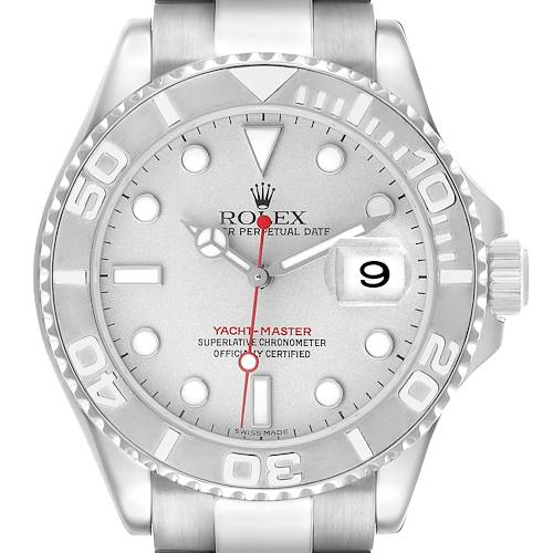 Photo of Rolex Yachtmaster Steel Platinum Dial Bezel Mens Watch 16622