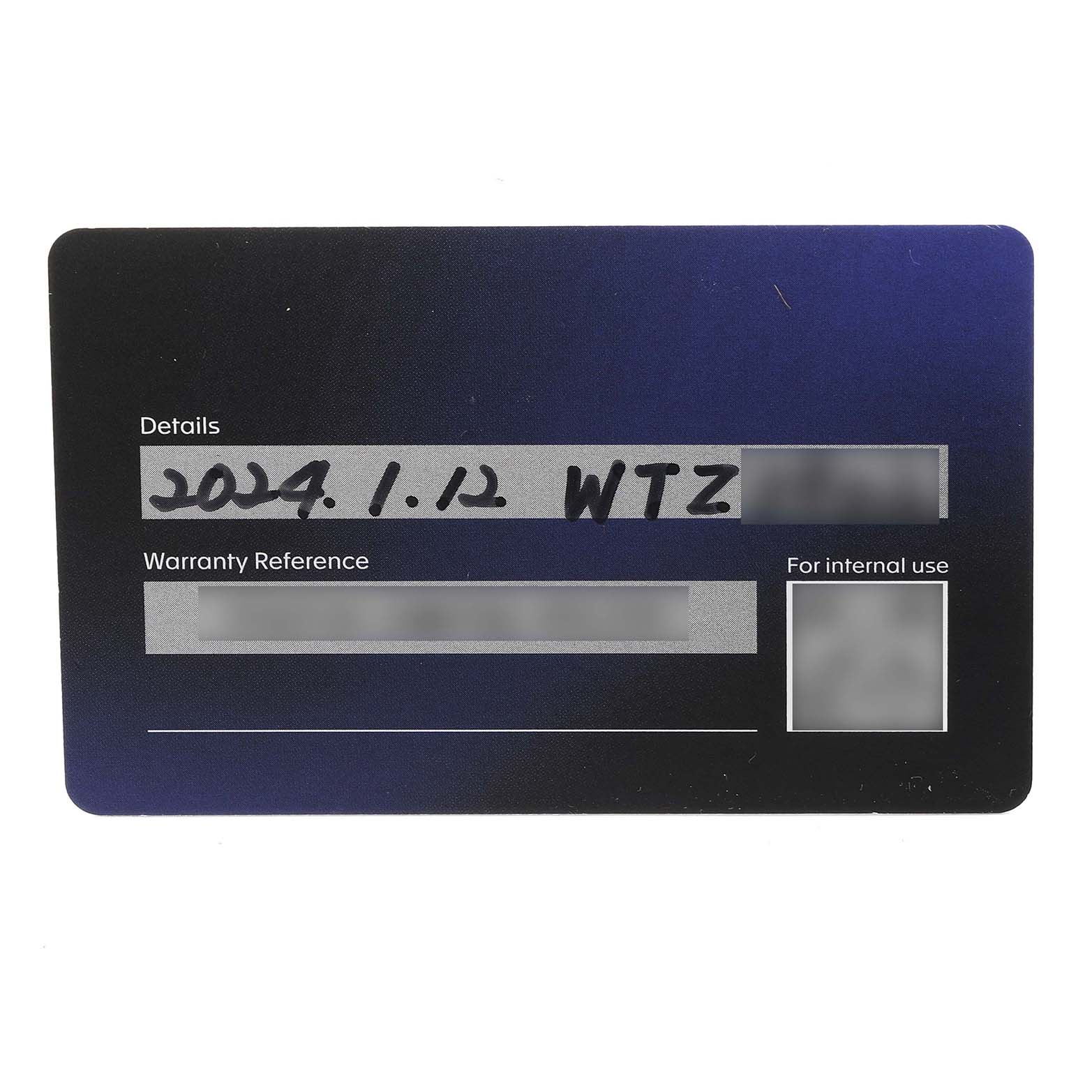 The image shows a warranty card for the Tag Heuer Carrera CBS2011.FC6529 Men's Stainless Steel Silver Dial CBS2011.FC6529 Men's Stainless Steel Silver Dial watch.