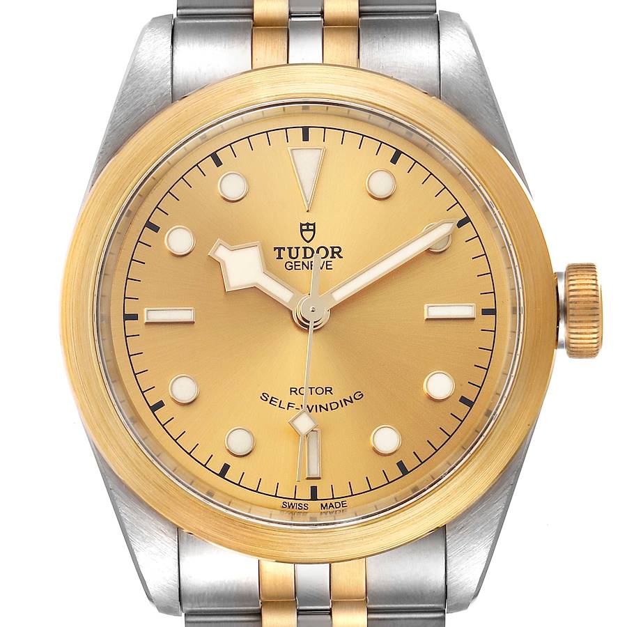 Tudor Black Bay 41 Steel Yellow Gold Champagne Dial Watch 79543 Box Card SwissWatchExpo